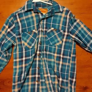 Red Camel Blue and Yellow Flannel Shirt L